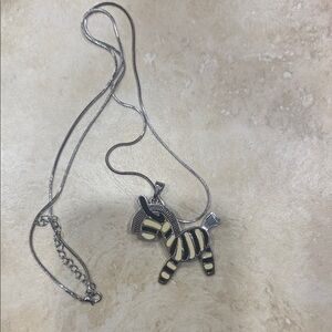 Zebra Pendant Necklace